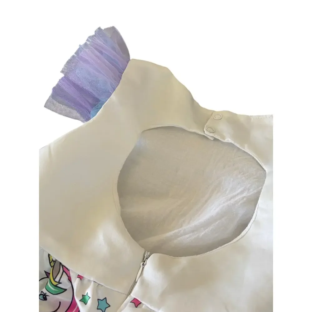 Mia Belle Girls Unicorn Princess Tulle Costume Dress - Picture 6 of 8